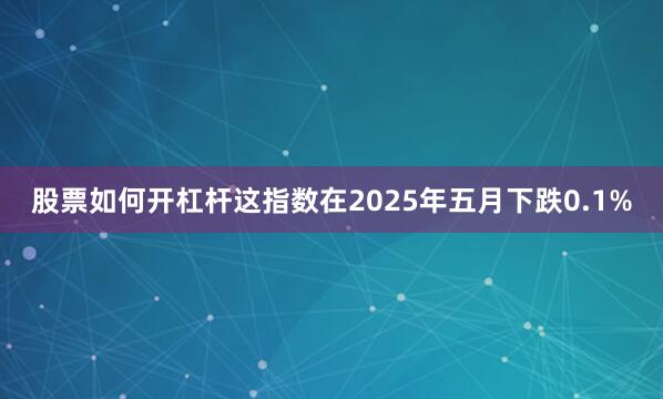 股票如何开杠杆这指数在2025年五月下跌0.1%